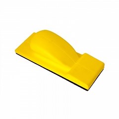 Шлифблок пенополиуретановый средний, жесткий с липучкой, желтый, 198*70мм