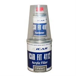 Грунт-наполнитель ICAR FIT 4110 4+1 акриловый, ,белый, с отвердителем (комплект), уп.0,8л+0,2л - фото 34562