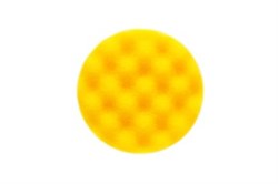 7993408521 Полировальный диск поролоновый, рельефный, жесткий, желтый, 85мм, липучка