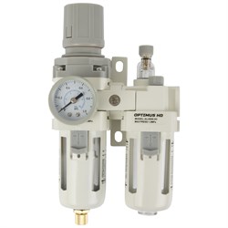 AC3010-03 Блок подготовки воздуха 3/8" с фильтром, манометром, маслораспылителем и регулятором давления AC3010-03
