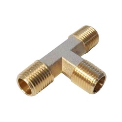 WDK-23PMB Фитинг T - образный, резъба 1/4" PT, M-M-M (внешний), латунь WDK-23PMB