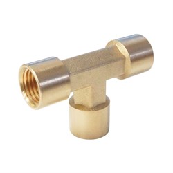 WDK-23PFB Фитинг T - образный, резъба 1/4" PT, F-F-F (внутренний), латунь WDK-23PFB