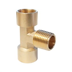 WDK-40FMF Фитинг T - образный, резъба 1/2" PT, F-M-F (внутренний/внешний/внутренний), латунь WDK-40FMF