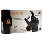 JSN50NATRIXBL10-XL ЧЕРНЫЕ НЕСКОЛЬЗЯЩИЕ ОДНОРАЗОВЫЕ НИТРИЛОВЫЕ ПЕРЧАТКИ JSN NATRIX, РАЗМЕР XL