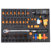 WDK-3740S Набор пневматического и динамометрического инструмента в ложементе, 37 предметов WDK-3740S