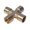 WDK-24FFB Фитинг X - образный, резъба 1/4" PT, F-F-F-F (внутренний), латунь WDK-24FFB