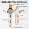 WDK-70120FD Блок подготовки воздуха 1/4", 16 бар с влагоотделителем 5 мкм, лубрикатором и регулятором давления WDK-70120FD